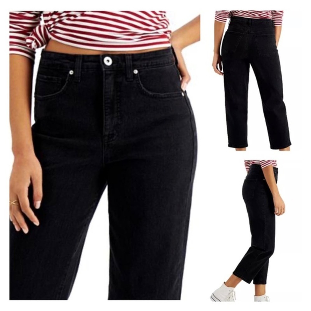 Vintage Straight High Rise Mom Jeans Black Size 8P